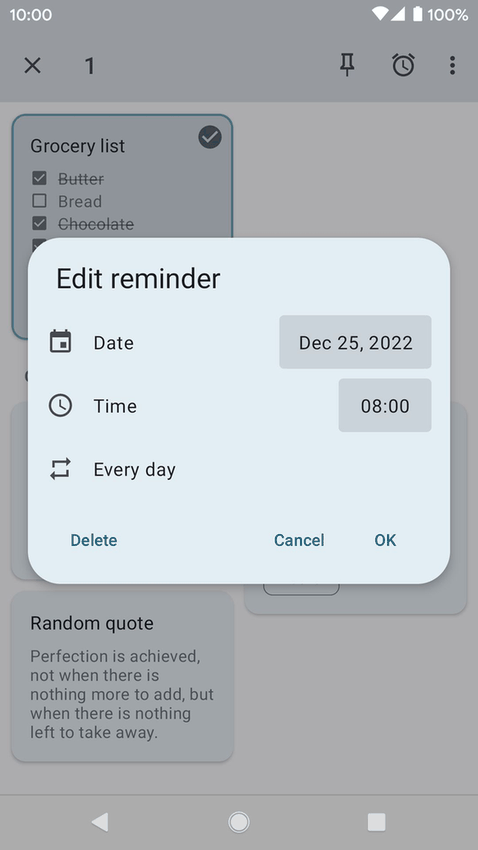 Another notes app screenshot