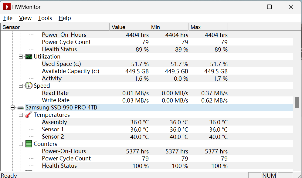 System Health Monitor screenshot