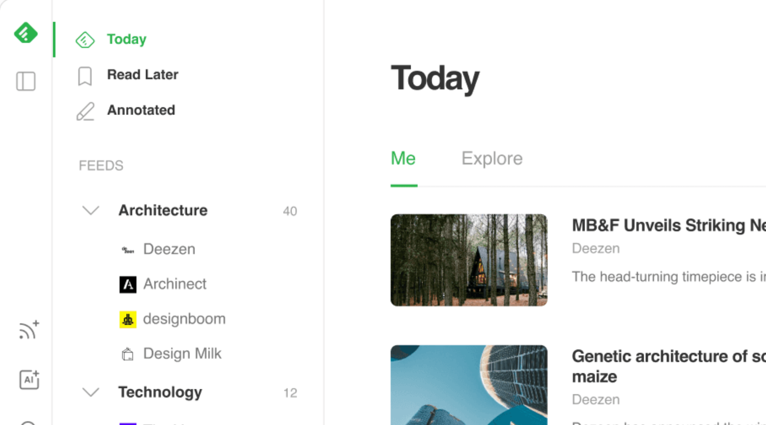 Feedly screenshot