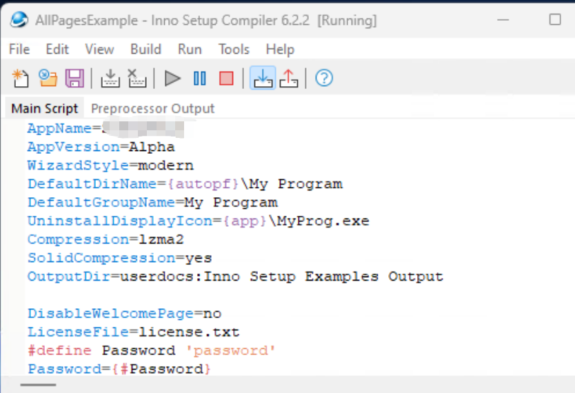 Inno Setup Compiler screenshot
