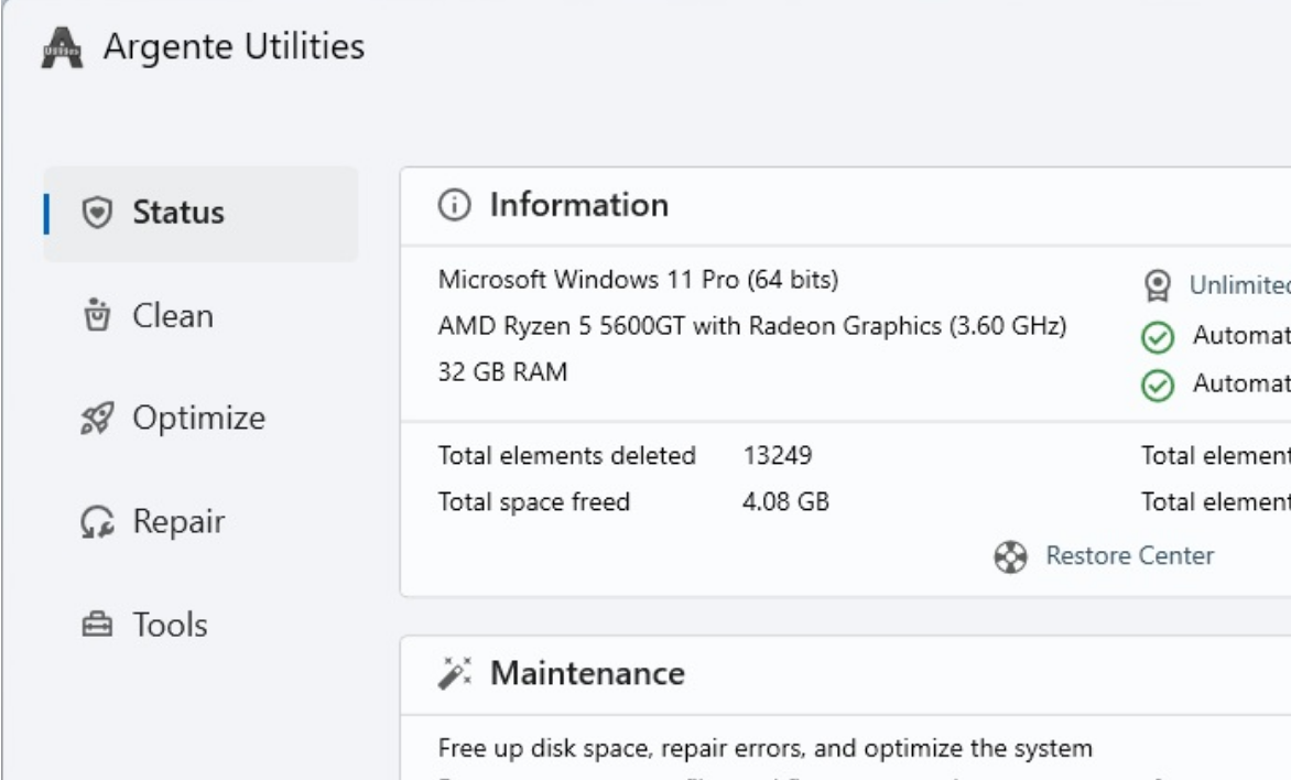 Argente Utilities screenshot