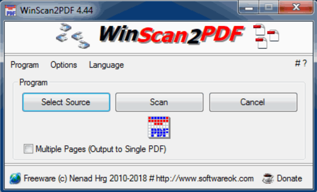 WinScan2PDF screenshot