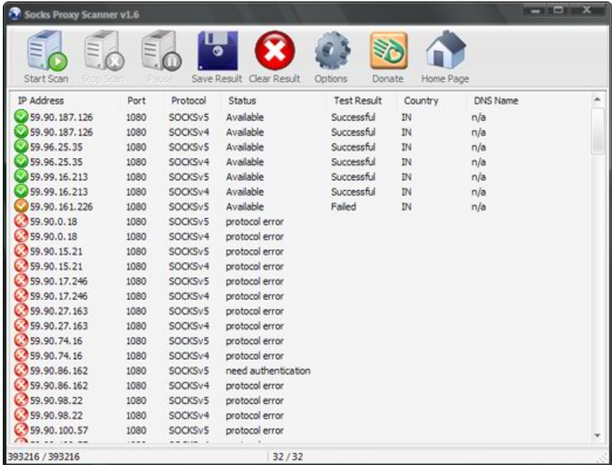 Network Socks Finder screenshot
