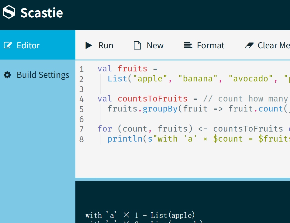 Scala screenshot