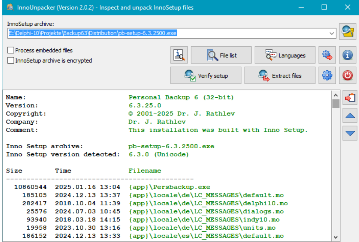 Inno Setup Unpacker screenshot