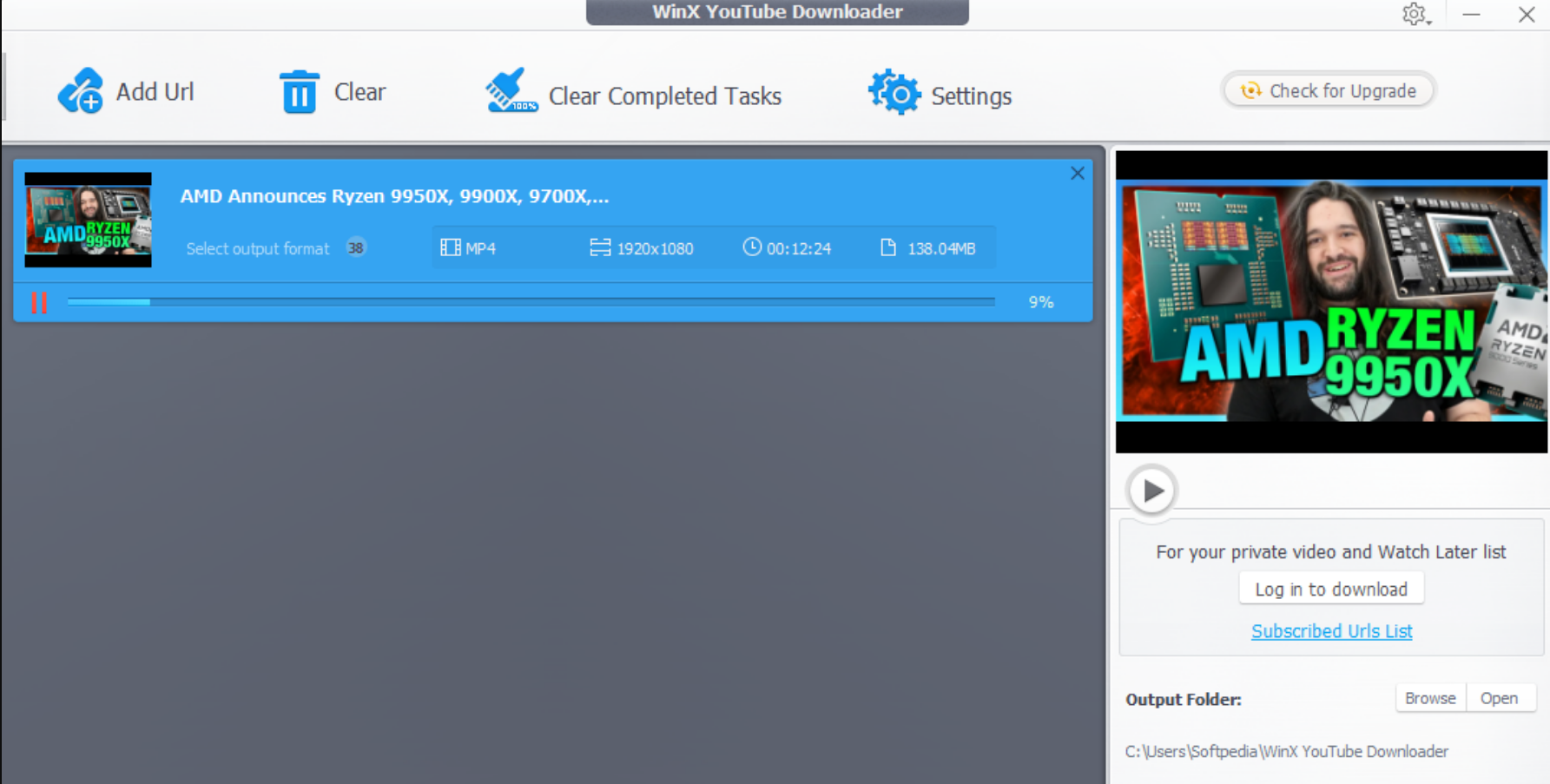 WinX YouTube Downloader screenshot
