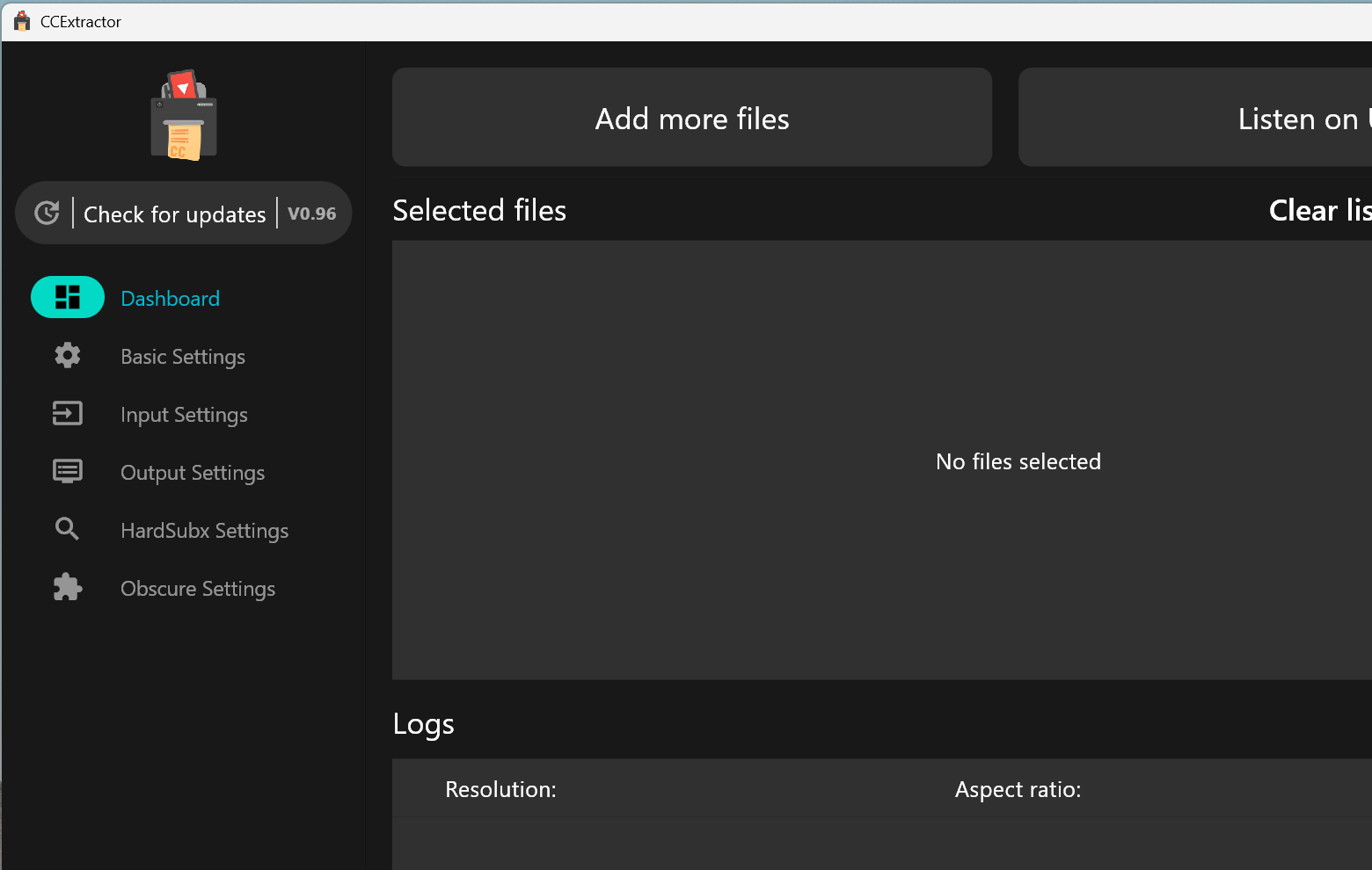 CCExtractor screenshot
