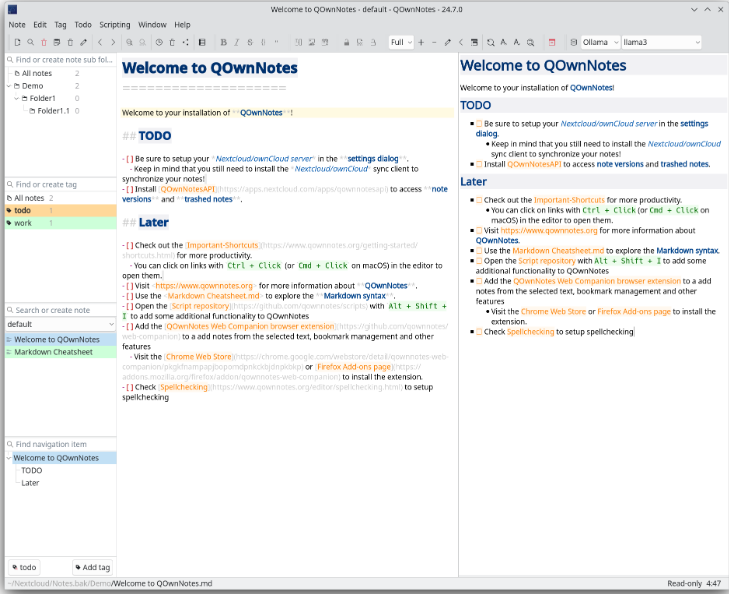 Markdown Notes screenshot