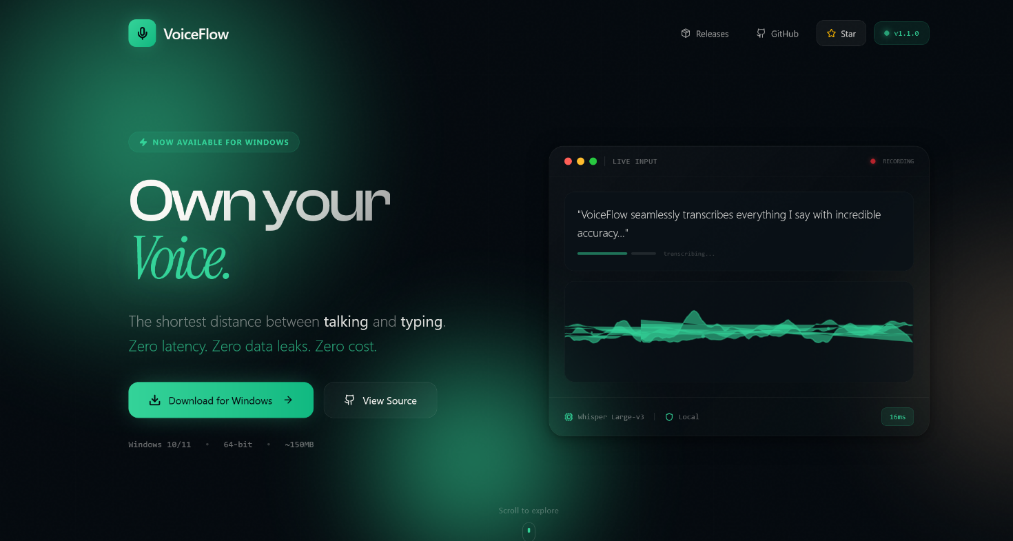 VoiceFlow screenshot