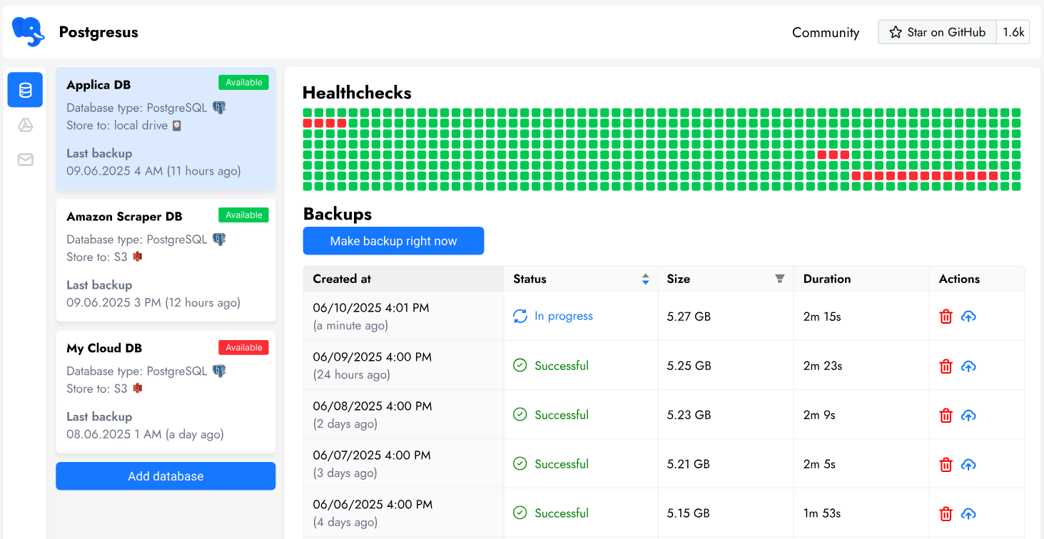 Postgresus screenshot