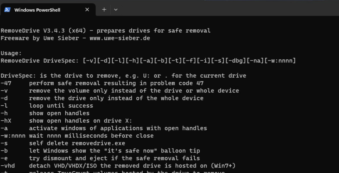 RemoveDrive screenshot