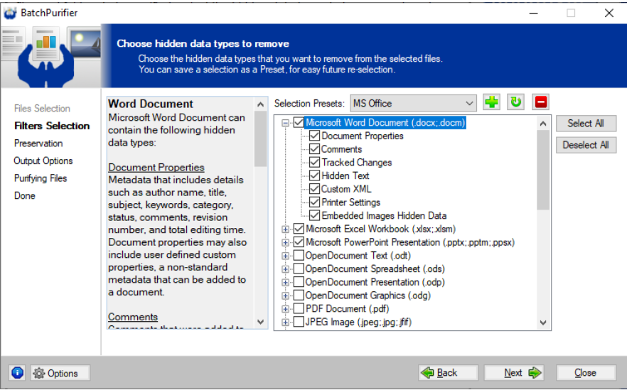 BatchPurifier screenshot