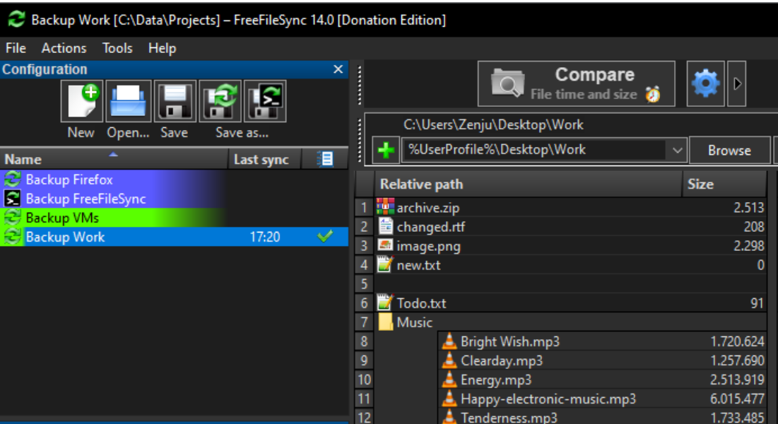 FreeFileSync screenshot