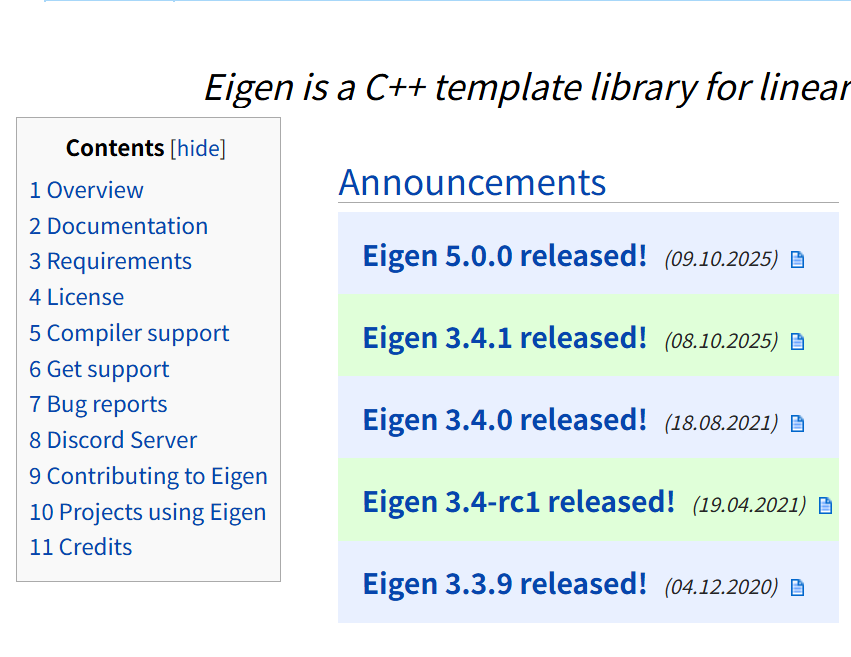 Eigen screenshot