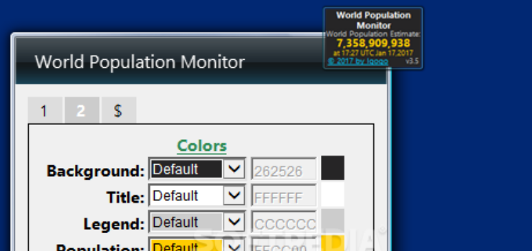 World Population Monitor screenshot