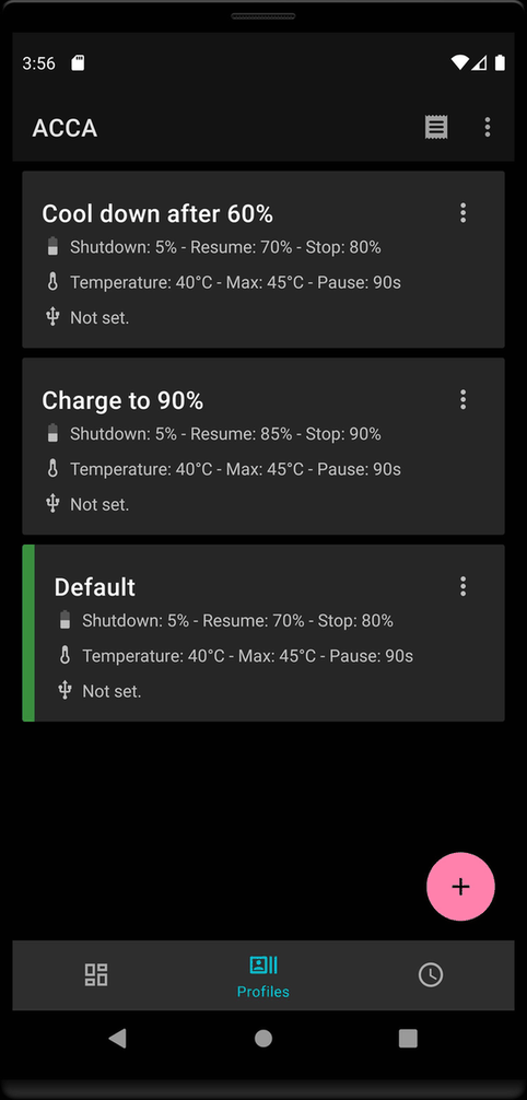 Advanced Charging Controller (ACCA) screenshot