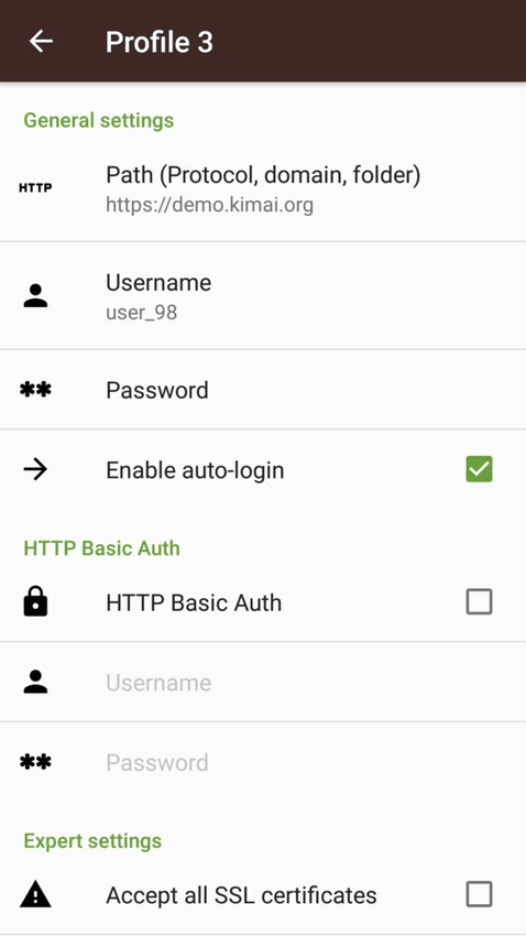 Kimai TimeTracker screenshot