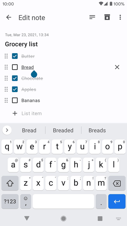 Another notes app screenshot