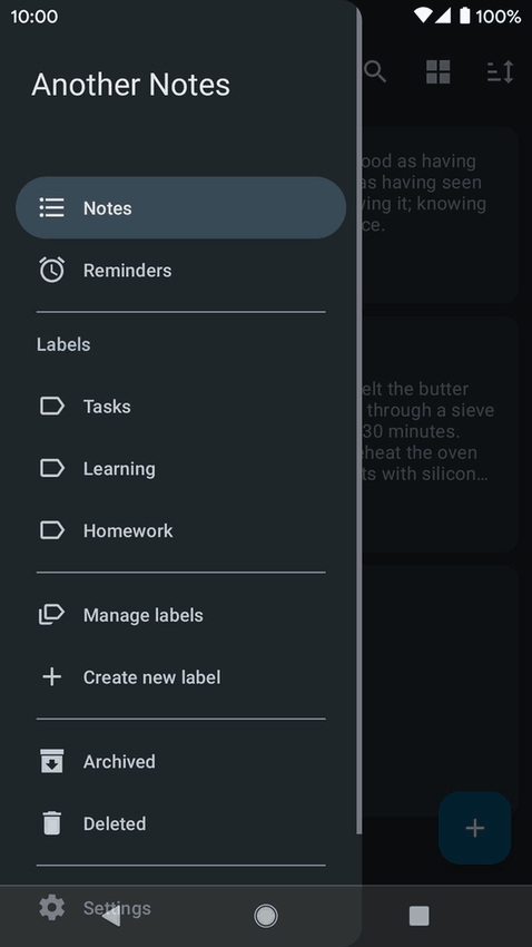 Another notes app screenshot