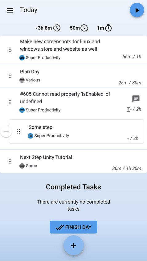 Super Productivity screenshot